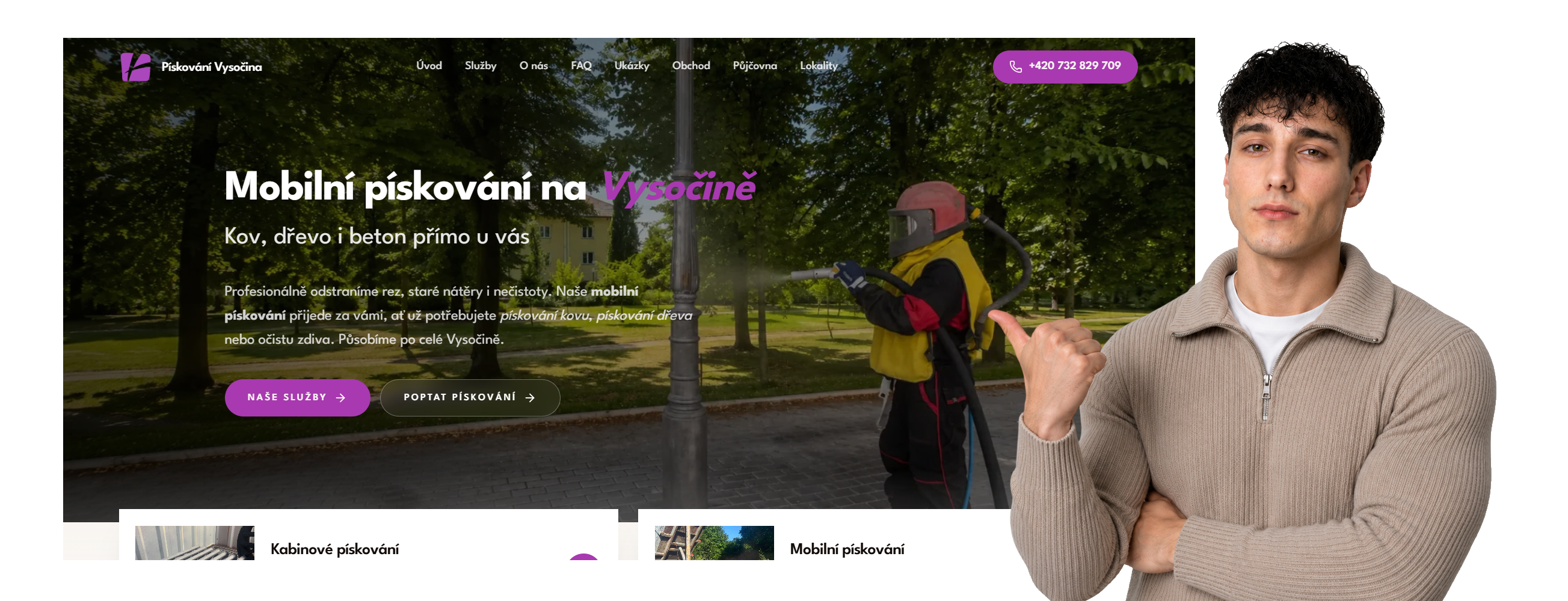 Ukázka realizovaného webu pro firmu