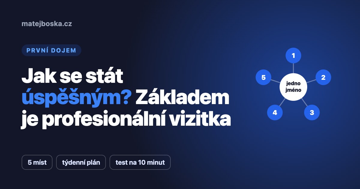 Jak se stát úspěšným? Základem je profesionální vizitka firmy
